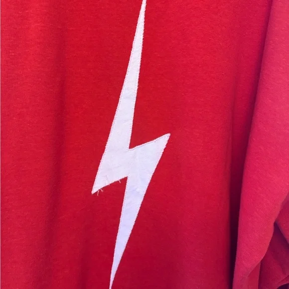 Aviator Nation Red Crewneck with White Lightning Bolt Size XL - Picture 2 of 7